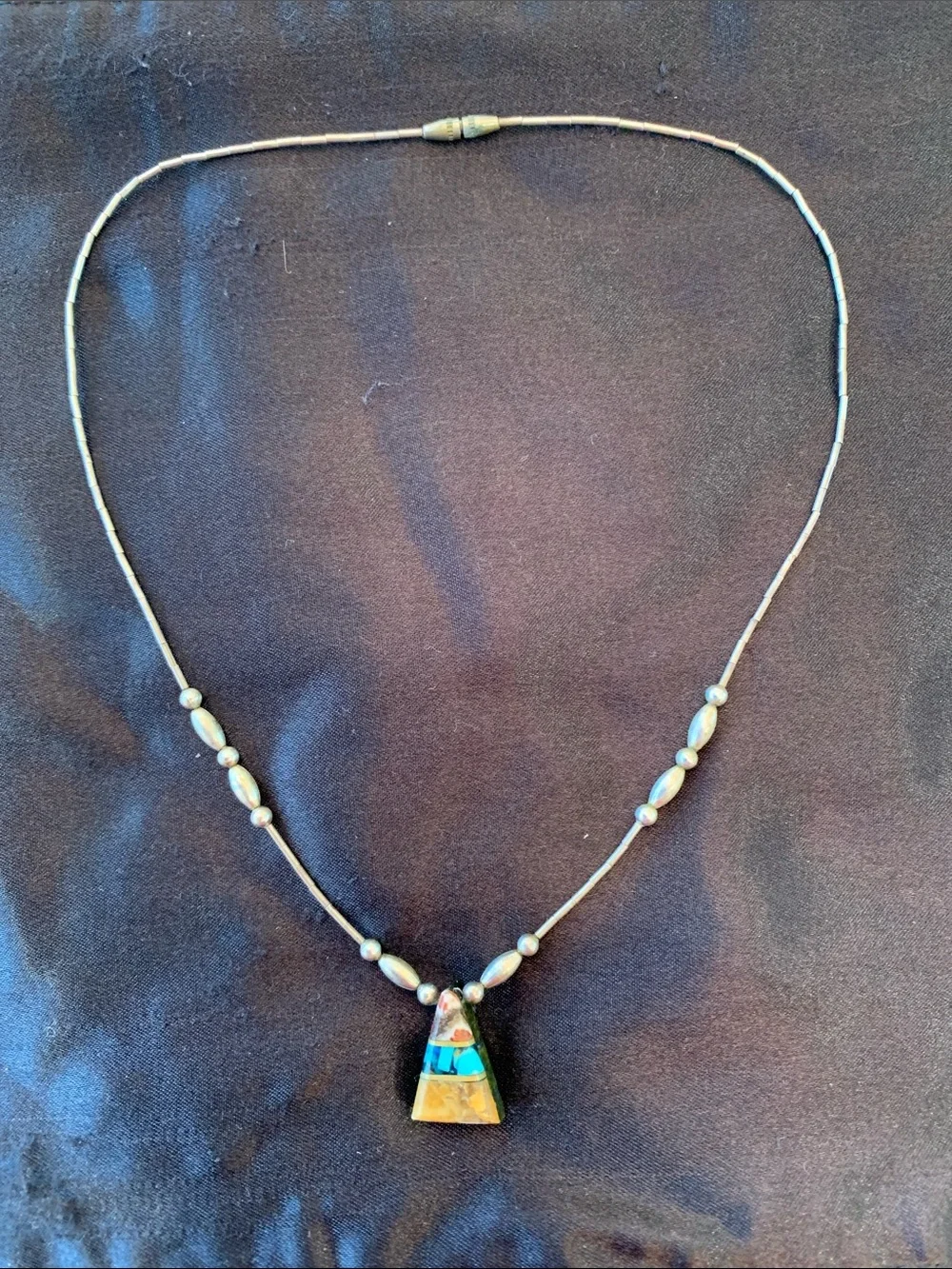 Vintage Turquoise and Silver Necklace - Picture 1 of 5